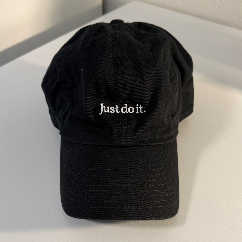 Nike Black Just Do It Cap with White Embroidery OS